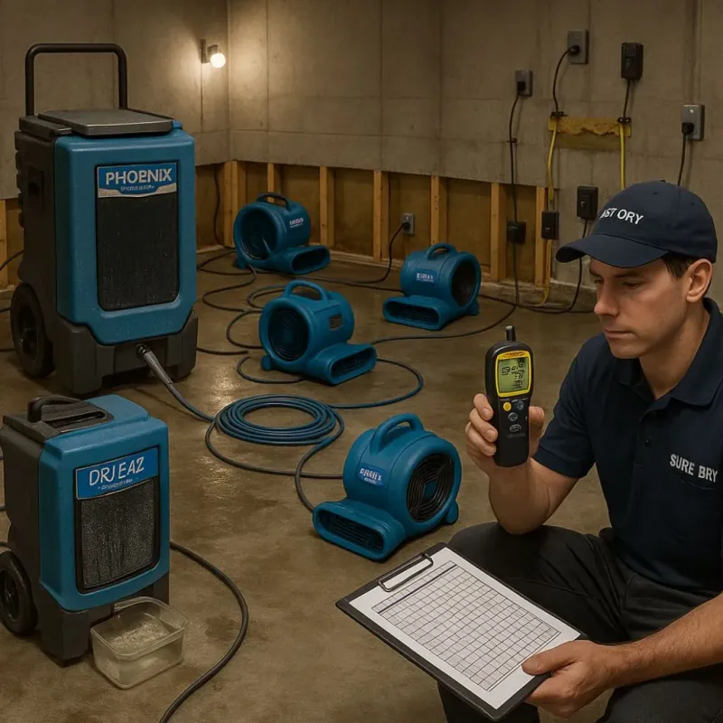 Structural Drying and Dehumidification process in Frederickson, WA